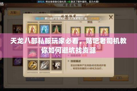 天龙八部私服玩家必看，贴吧老司机教你如何避坑找资源
