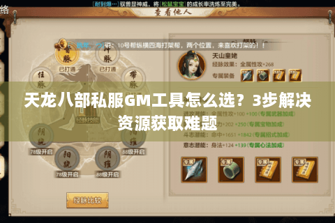 天龙八部私服GM工具怎么选？3步解决资源获取难题