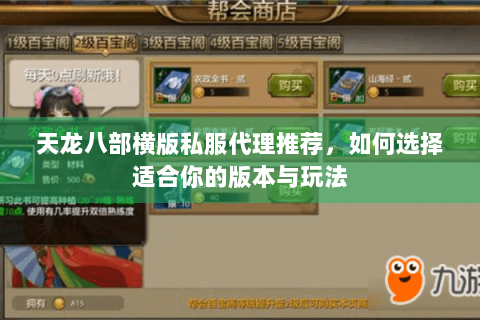 天龙八部横版私服代理推荐，如何选择适合你的版本与玩法