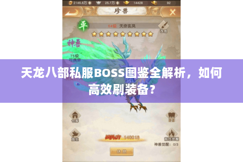 天龙八部私服BOSS图鉴全解析，如何高效刷装备？