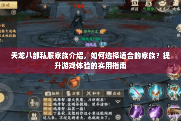 天龙八部私服家族介绍，如何选择适合的家族？提升游戏体验的实用指南