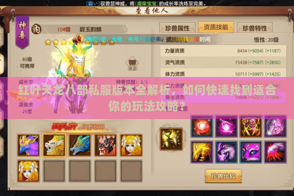 红叶天龙八部私服版本全解析，如何快速找到适合你的玩法攻略？