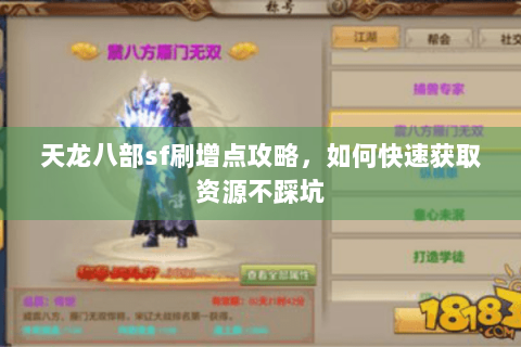 天龙八部sf刷增点攻略，如何快速获取资源不踩坑