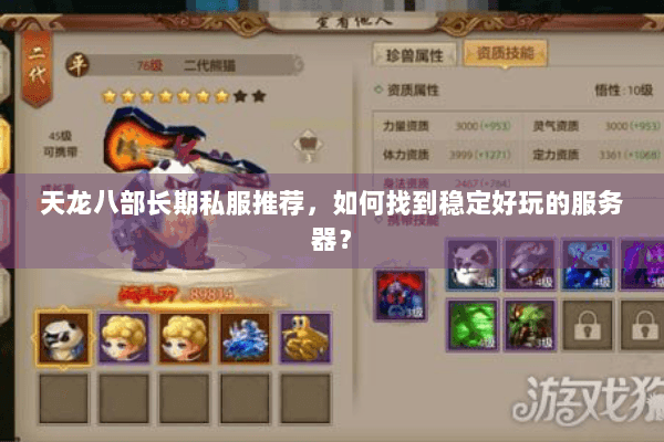 天龙八部长期私服推荐，如何找到稳定好玩的服务器？
