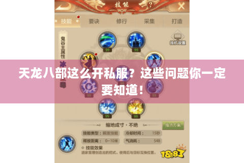 天龙八部这么开私服？这些问题你一定要知道！