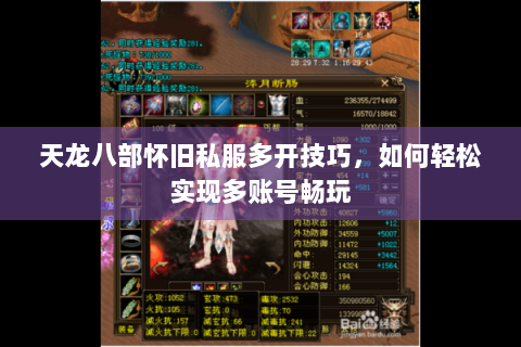 天龙八部怀旧私服多开技巧，如何轻松实现多账号畅玩