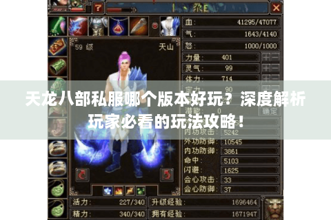 天龙八部私服哪个版本好玩？深度解析玩家必看的玩法攻略！